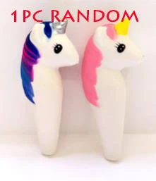 unicorn Каваи мягкий Единорог мороженое кошка панда ручка колпачок канцелярские карандаши держатель топперы медленно поднимающиеся сжимаются детский день подарок игрушка - Цвет: unicorn