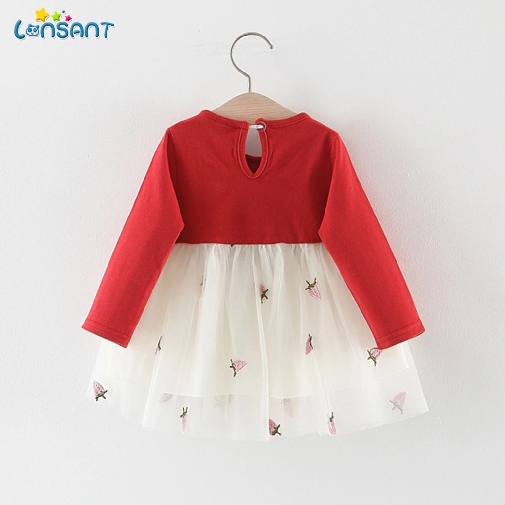 LONSANT Princess Girls Dress Children Long Sleeve Winter Autumn Baby Girl Party Dresses For Kids Clothes Christmas N30 | Мать и ребенок