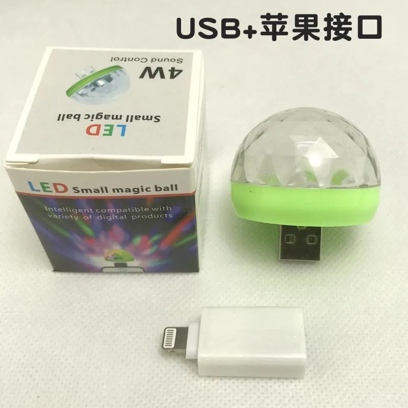 For IPhone Автомобильные аксессуары Автомобильный светильник s Мини Портативный USB диско-светильник s семейный Реюньон волшебный шар светильник для мобильного телефона USB светильник для мотоцикла - Испускаемый цвет: For IPhone