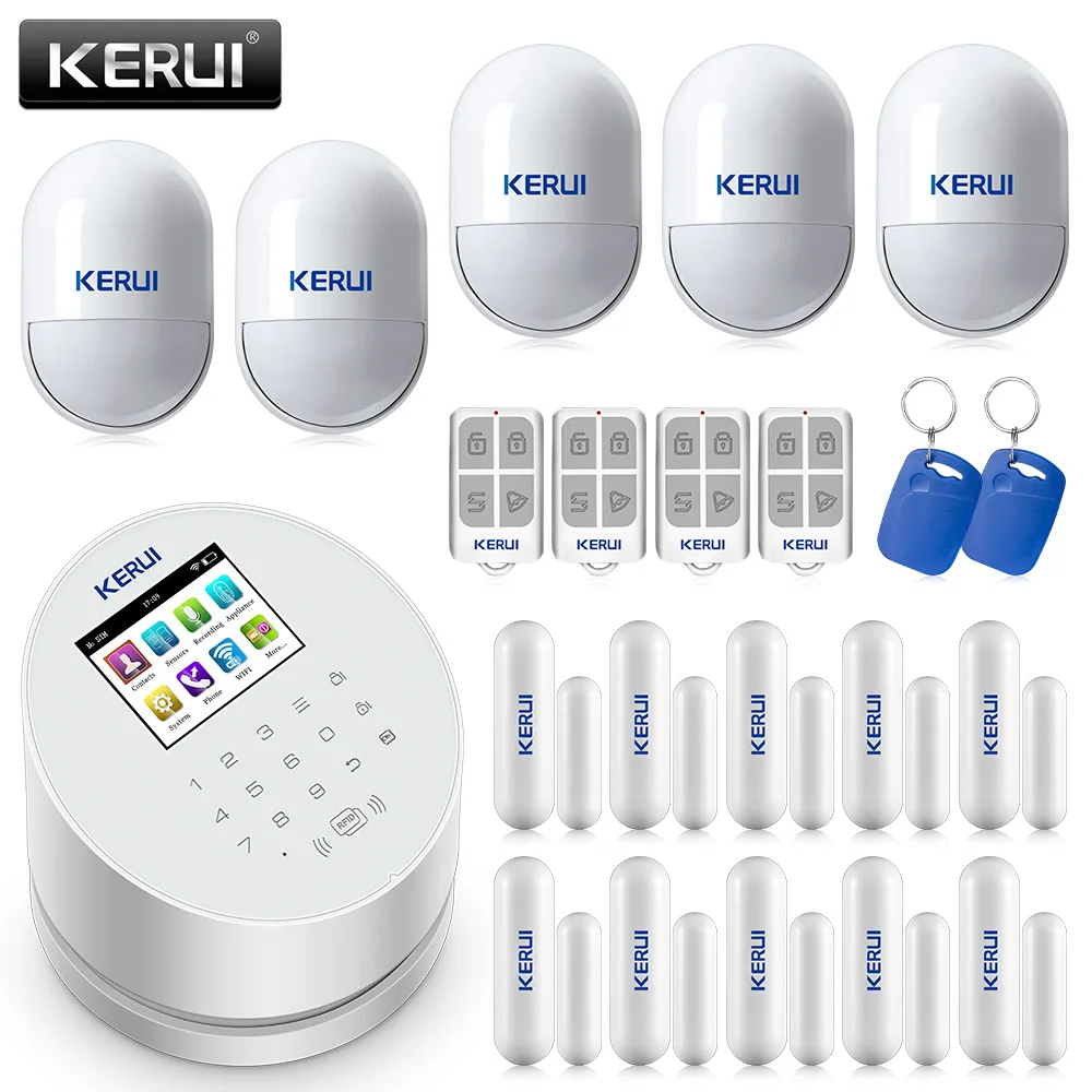 kit 2 KERUI W2 2,4 дюймов TFT Цвет Дисплей охранная сигнализация костюм Wi-Fi/GSM/PSTN домашней безопасности смарт-приложение Управление Беспроводной Alarme Residencial - Цвет: kit 2