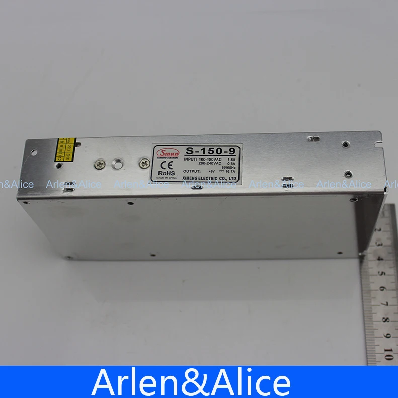 150W 9V 16.7A одиночный выход импульсный источник питания для светодиодной полосы