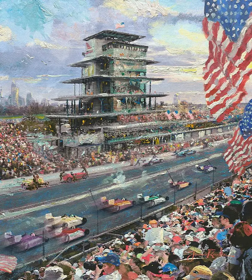 Indy волнение 100 лет гонок в Индианаполисе мотора Speedway Томаса кинкаде постер