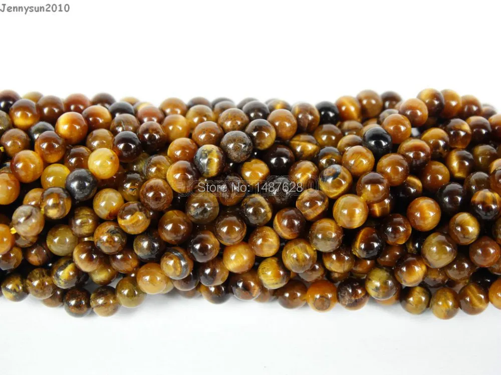 

Natural Tiger's Eye Gems Stones 2mm Smooth Round Spacer Loose Beads 15'' Strand for Jewelry Making Crafts 5 Strands/Pack