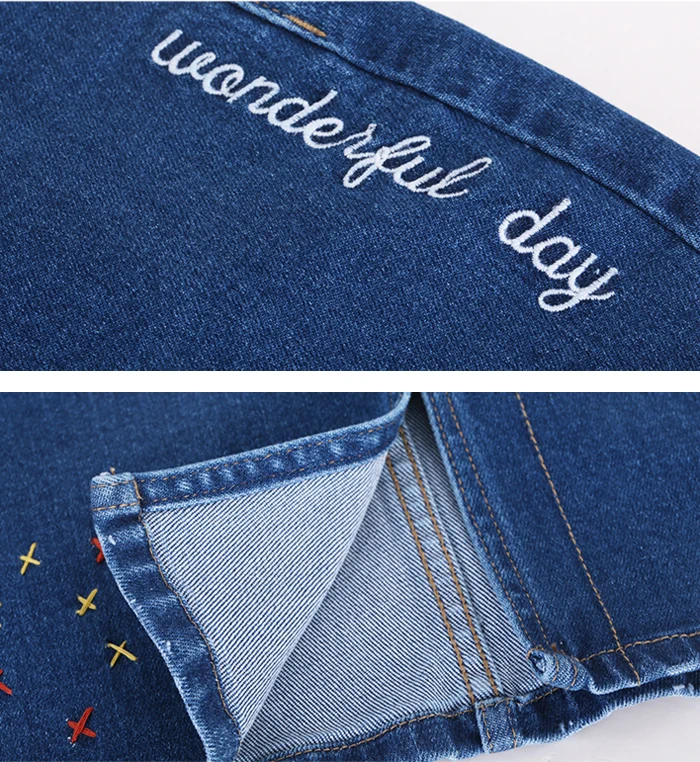 Женская джинсовая юбка стрейч LEIJIJEANS, всесезонная модная синяя трапециевидная юбка из денима до колена, с вышивкой, большие размеры