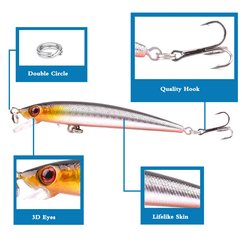Рыболовная приманка 9 см 6 г Topwater Minnow жесткая японская мини воблеры для ловли