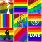 JWEIJIAO ЛГБТ геи любовь лесбиянок радужный узор Квадратная форма 12 25 мм Сделай сам стеклянный кабошон ювелирные изделия аксессуары 10 шт.лот