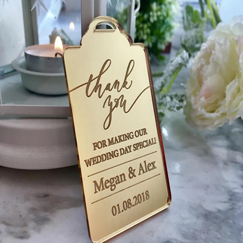 

Wedding Thank You Cards Thank You Gift Tags Personalised Names Save the Date Custom Gold Wedding Favor Bridal Shower Party