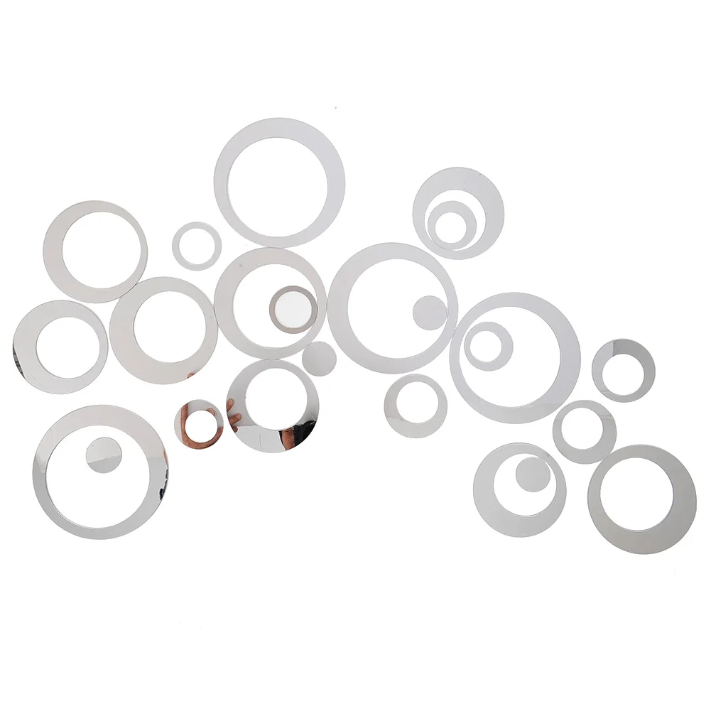 Новая популярная креативная 3D Зеркальная Наклейка серебряного тона круглая