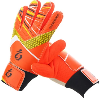 Orange Детский футбольный вратарь перчатки guantes де portero для детей 5-13 лет мягкой вратарь перчатки вратарские перчатки футбол вратарь перчатки вратарская - Цвет: Orange