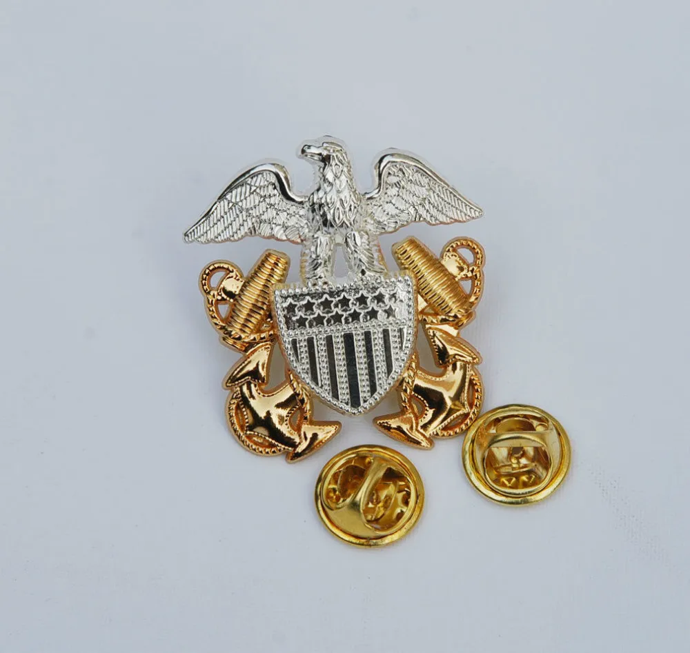 Бесплатная доставка WWII США военно морской флот сотрудников шляпа металлическая