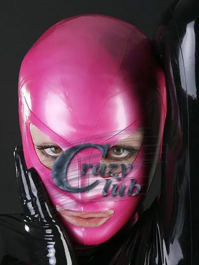 Crazy club_100% чистый натуральный латекс фетиш ручной работы капюшон Фетиш маска