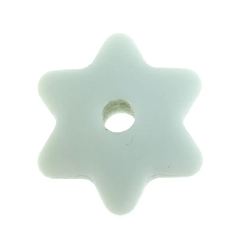 252 Mint Green 100 шт пищевого силикона шестиугольные звездочки для прорезывания зубов 10 мм Силиконовые Бусины, бижутерия своими руками цепочка для соски - Цвет: 252 Mint Green