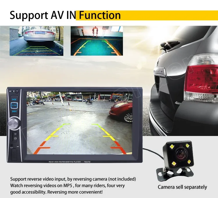 Зеркало Link DVR USB/AUX/SD за рубежом склад сенсорный экран 2 Din 6 inchs Быстрая доставка