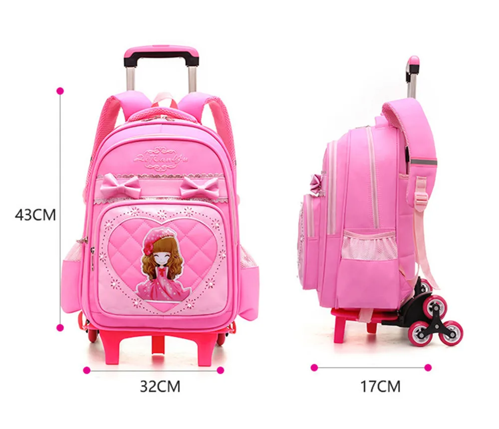 Дети проезд троллейбусом рюкзак 2/6 колеса для девочек мальчиков школьные сумки