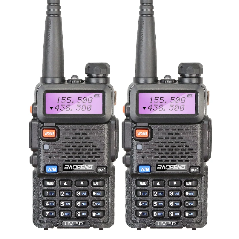 2 шт. черный BaoFeng UV-5R рация Baofeng uv5r 5 Вт VHF UHF двухдиапазонный двухсторонний радиоприемник