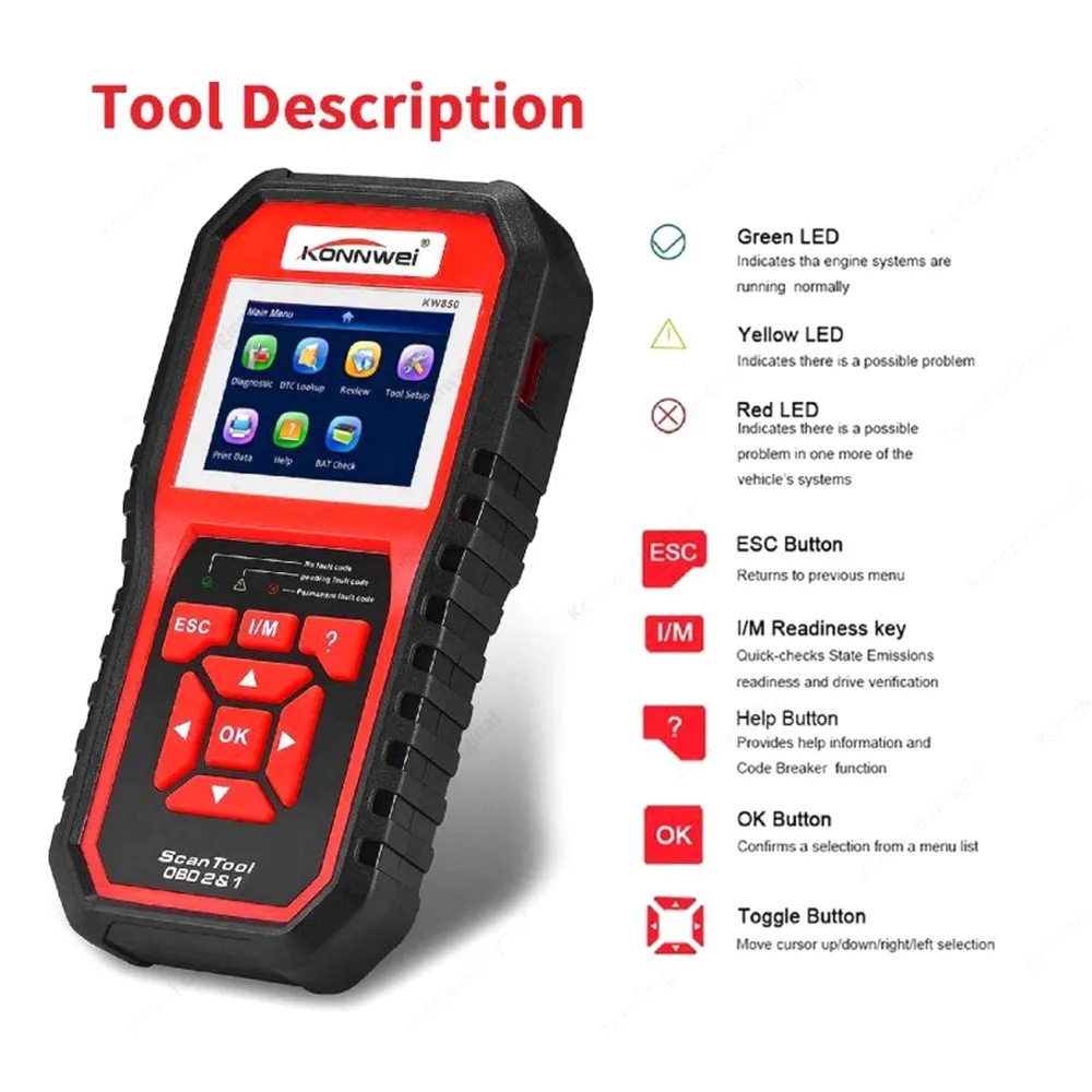 Car Computer Fault Scanner Code Reader Car Troubleshooting Scanner Vehicle Computer Auto Diagnostics Tool Supports 8 Languages