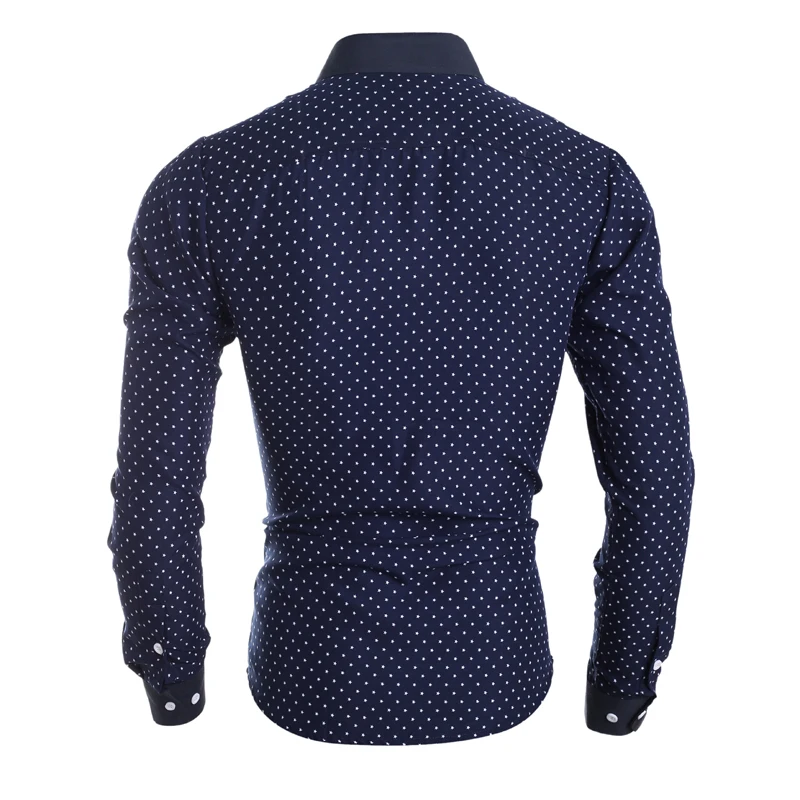 Мужская рубашка с длинным рукавом и принтом в виде звезд Camisa Masculin приталенная