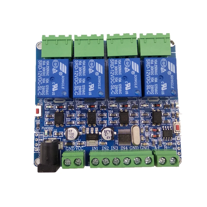 Сетевая плата расширения MODBUS RTU RS485 4-канальный модуль реле вход TTL (режим Modbus RTU) |