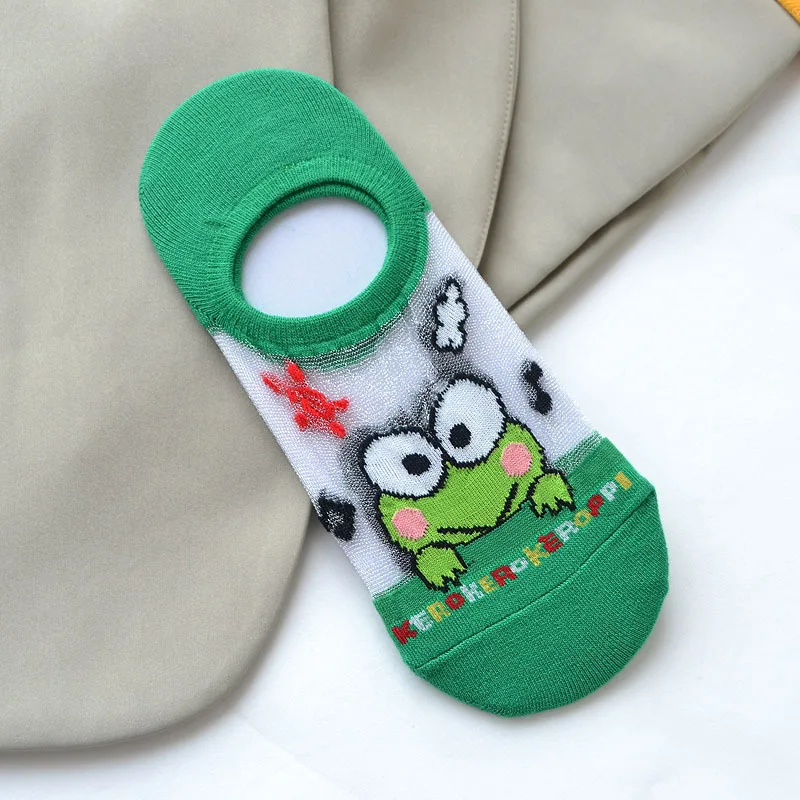 Японские носки с героями мультфильмов, прозрачные милые носки, gudetama my melody pompurin, носки с лягушкой, кавайные носки, 10 пар/лот