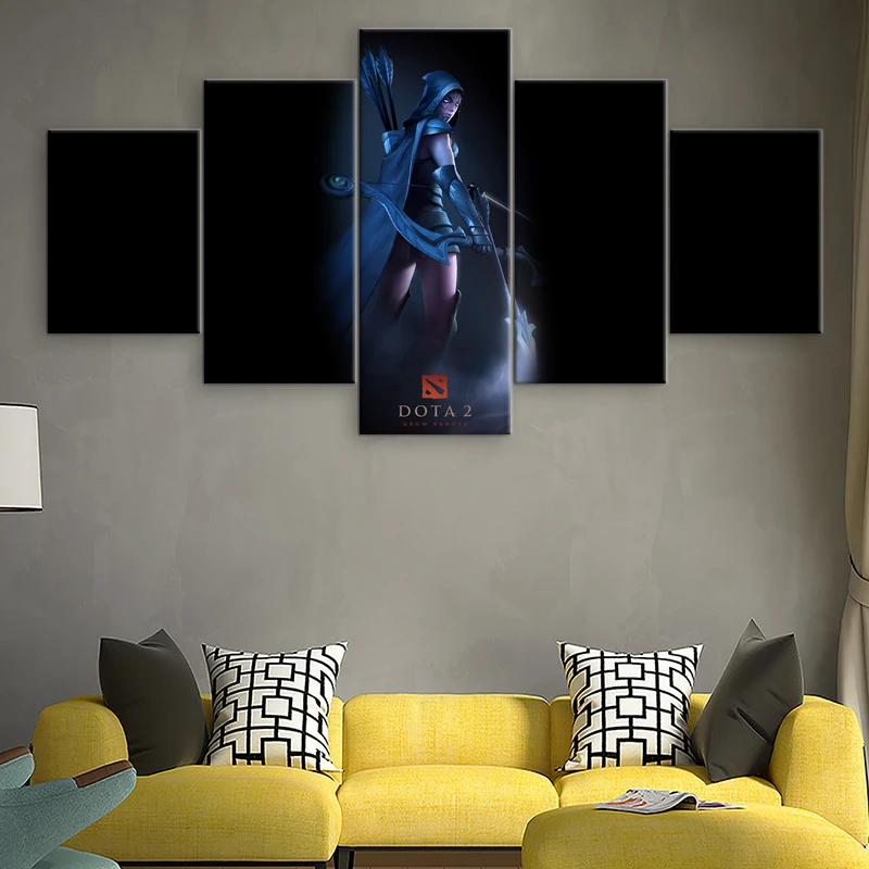 5 шт. Печать холст картины фотографии настенные декорации Dota 2 Drow Ranger игра постер
