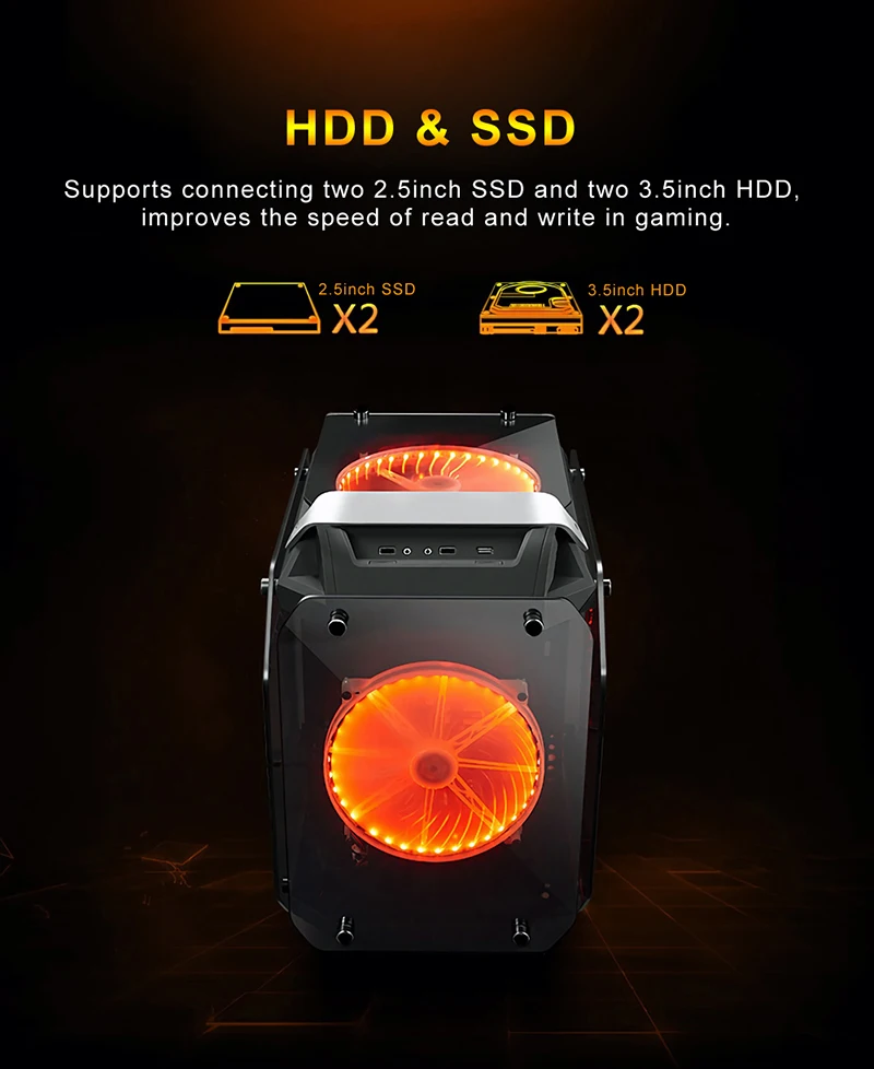 360*237*480 мм закаленное стекло ATX игровой системный блок RGB Air Cool водяное охлаждение корпус ПК Материнская рама полнобоковое прозрачное шасси
