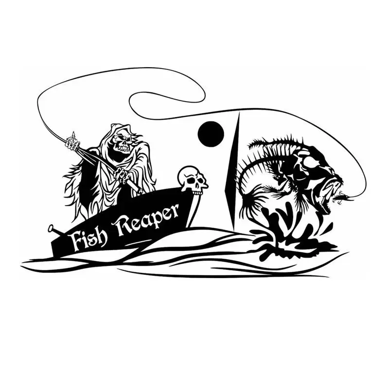 

Fishing Sticker Car Skull Fish Reaper Decal Angling Hooks Tackle Shop Posters Vinyl Wall Decals Hunter Decor Mural Sticker