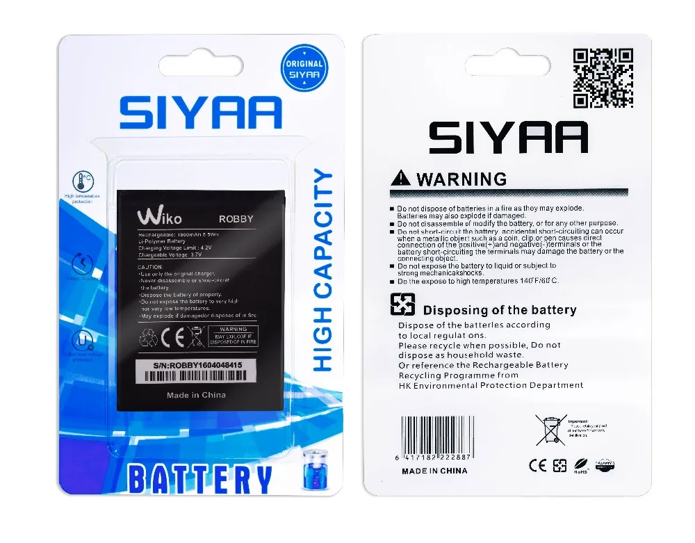 Original SIYAA Robby Battery For Wiko Mobile Phone Good Quality High Capacity 2500mAh Replacement Li-ion Bateria | Мобильные