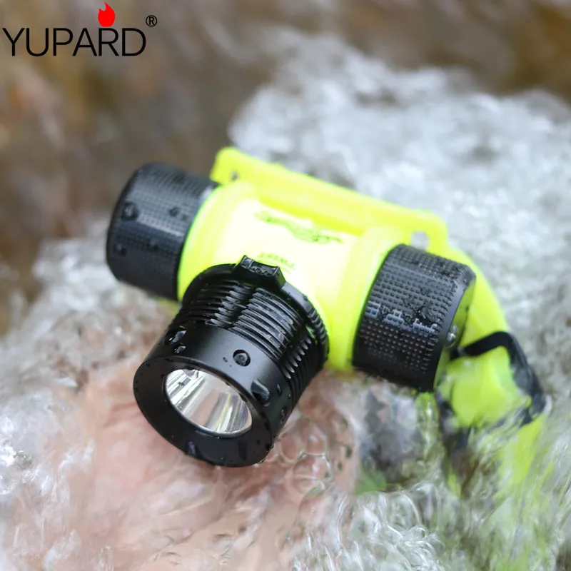

YUPARD 500Lm 20m Diver Diving 18650 battery or 3x AAA Q5 LED Flashlight Torch Waterproof Light Lamp headlamp free shipping