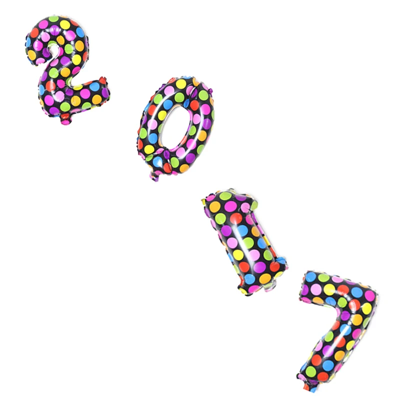 1 шт. 16 дюймов красочные горошек Шарики цифра Фольга шар для дня