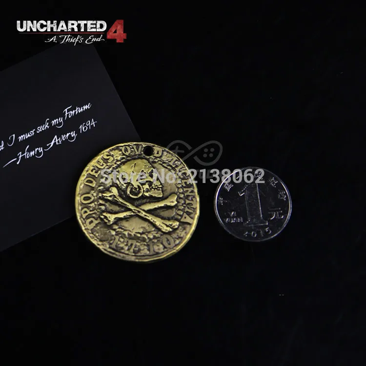 PS4 Uncharted 4 вор конец пиратский ожерелье из золотых монет Дрейк последнего приключения
