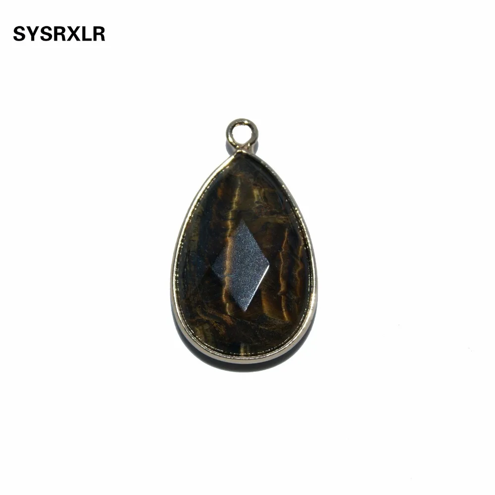 Оптовая продажа подвеска в виде натуральной капли воды искусственный тигровый