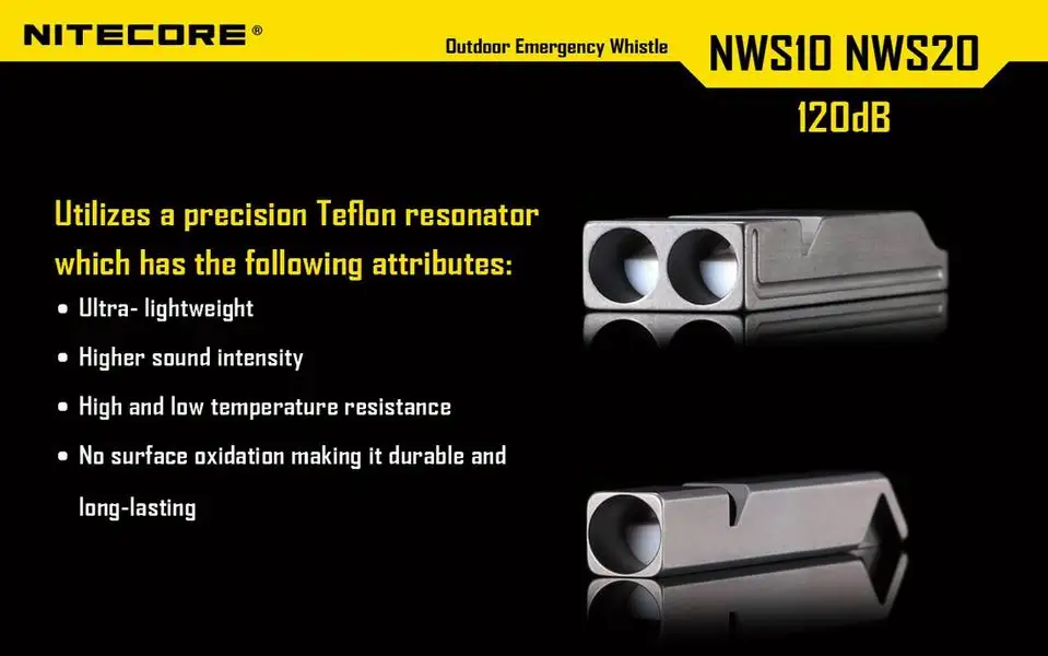 Nitecore Cole Knight 120 дБ спасательный свисток NWS10/NWS20 титановый сплав