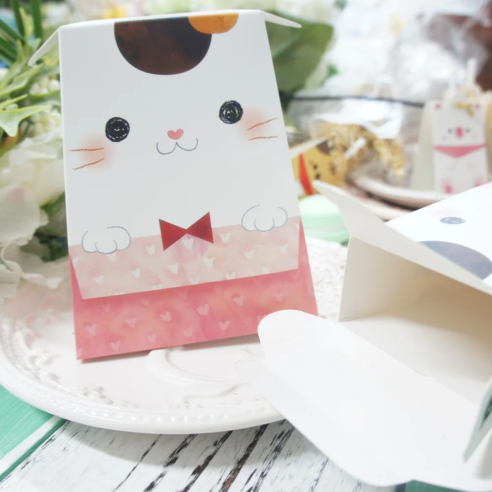Hello cat бумажная коробка в виде печенья конфеты Рождество день рождения для