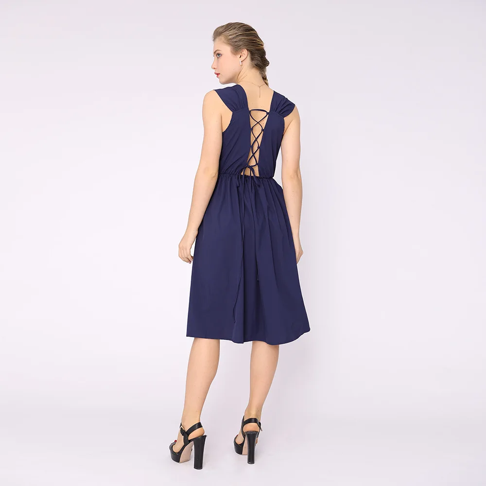 Элегантное милое платье для женщин офисные однотонные женские платья трапеции