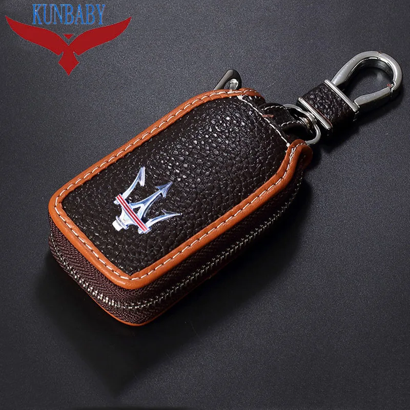 KUNBABY чехол для ключей от машины из натуральной коровьей кожи, чехол для ключей от машины, новая мода, автомобильные аксессуары для Maserati 01