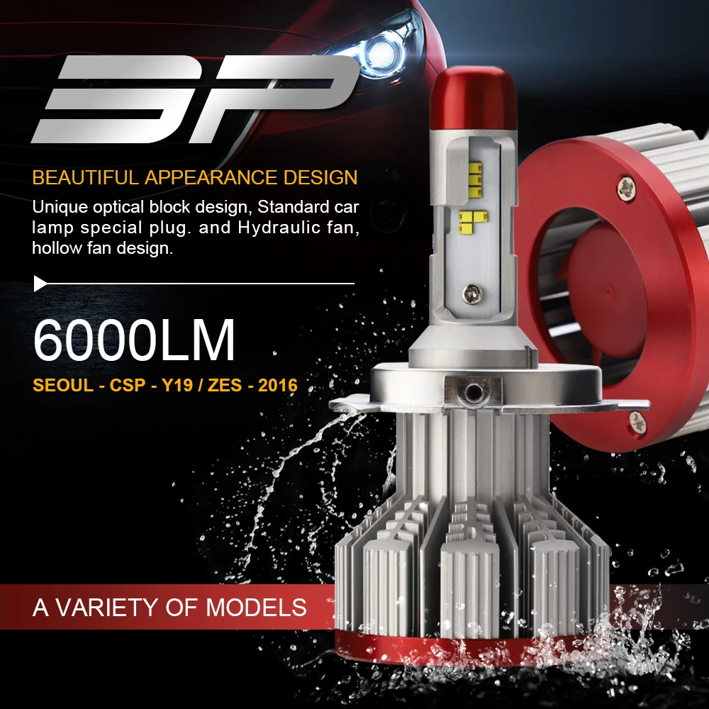 EURS 2PCS 3P H7 H4 LED H11 H1 9005 9006 9012 HB3 HB5 H3 32W Car Headlights Bulb Head Lamp Auto Fog Light 6000lm DC 9-32V | Автомобили и
