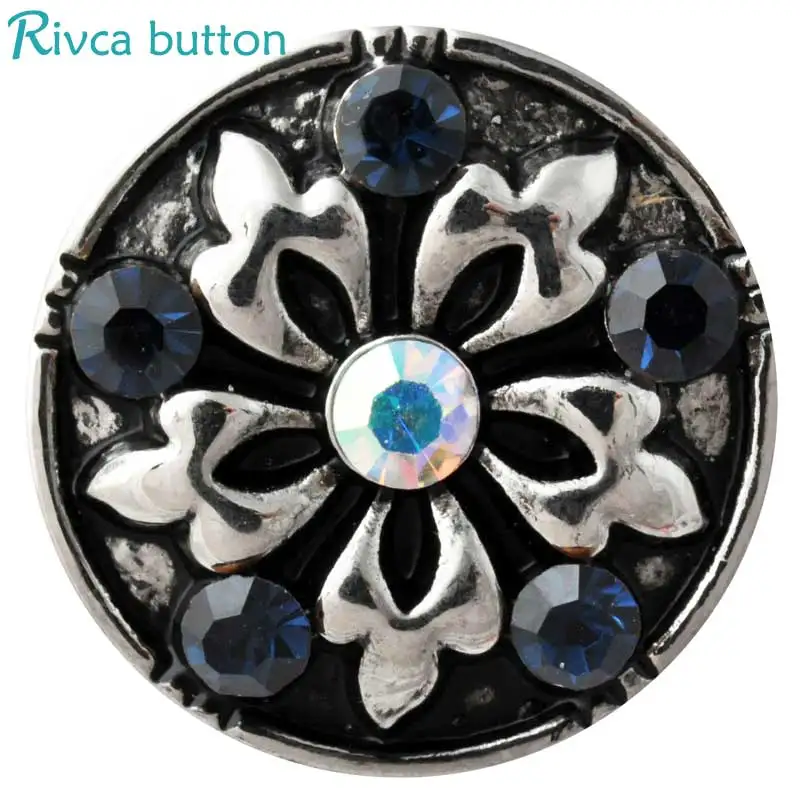Rivca Snap Button Jewelry Rhinestone Styles Metal Charm DIY 18mm Bracelets For Women Christmas Gift D03029 | Украшения и