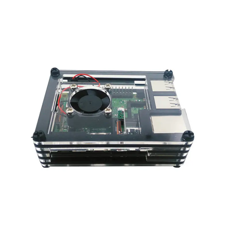 Aokin For Raspberry Pi 3 Enclosure Case 9 Layer Acrylic Cover Shell With Cooling Fan Model B+ Plus | Компьютеры и офис