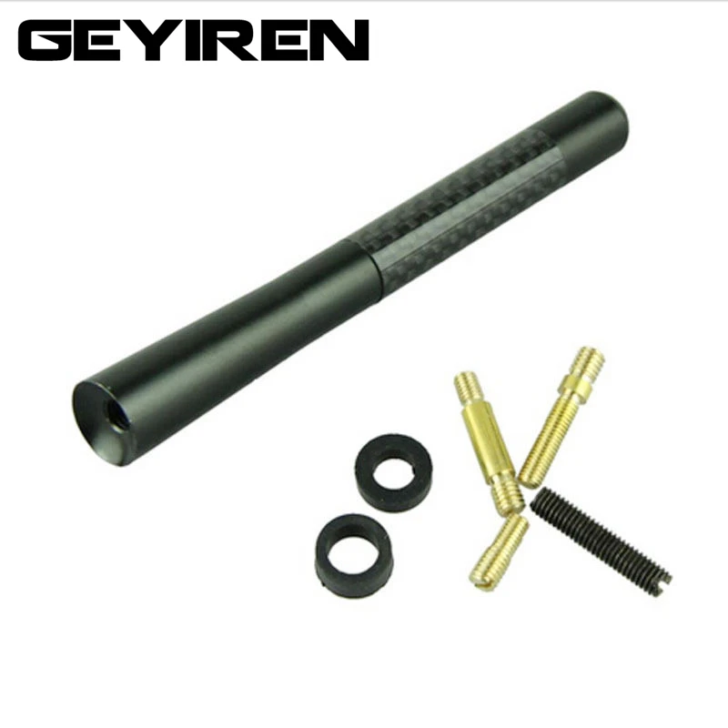 

Universal Black Car Mini Short AM / FM radio 4.7" Carbon Fiber Antenna