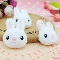10pcslot 3 54cm white turnip rabbit padded applique crafts for children headwear hair clip accessorie and garment accesories