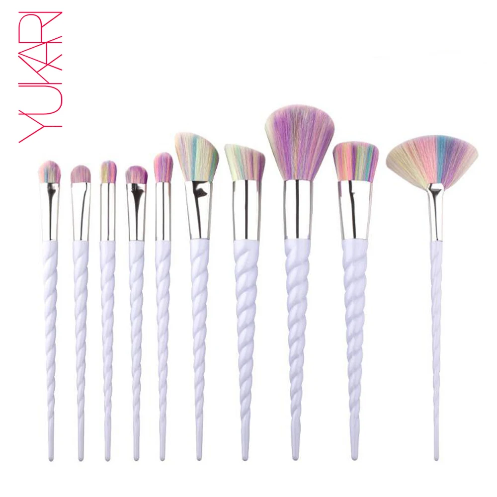 YUKARI 5/10 шт. алмазные кисти для макияжа радужные волосы Косметика Тональная основа