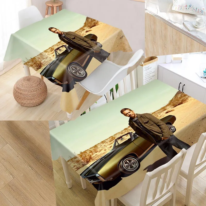 

Paul Walker Custom Table Cloth Oxford Print Rectangular Waterproof Oilproof Table Cover Square Wedding Tablecloth P~