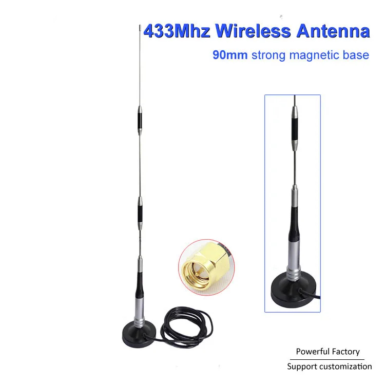 433 автомобильная антенна Mhz терминальное радио 90 мм магнитное основание 3M кабель