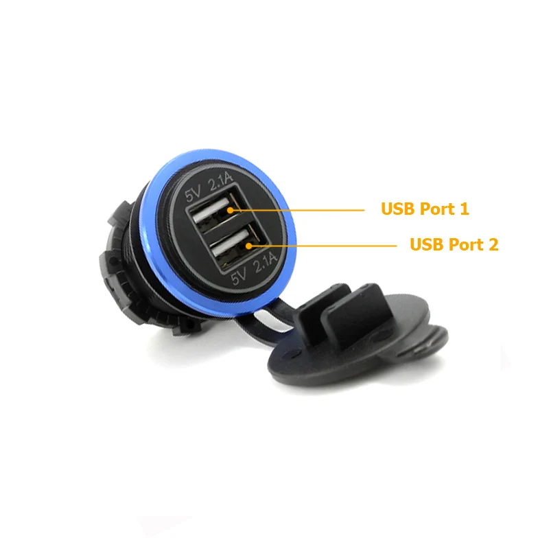 Автомобильное зарядное устройство с 2 USB портами 5 В 1 А 12 24 В|usb charger socket|adapter hondahonda