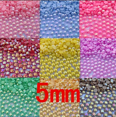 Бесплатная доставка 5mm200pcs AB Цвета ABS полукруглый искусственный жемчуг бусины
