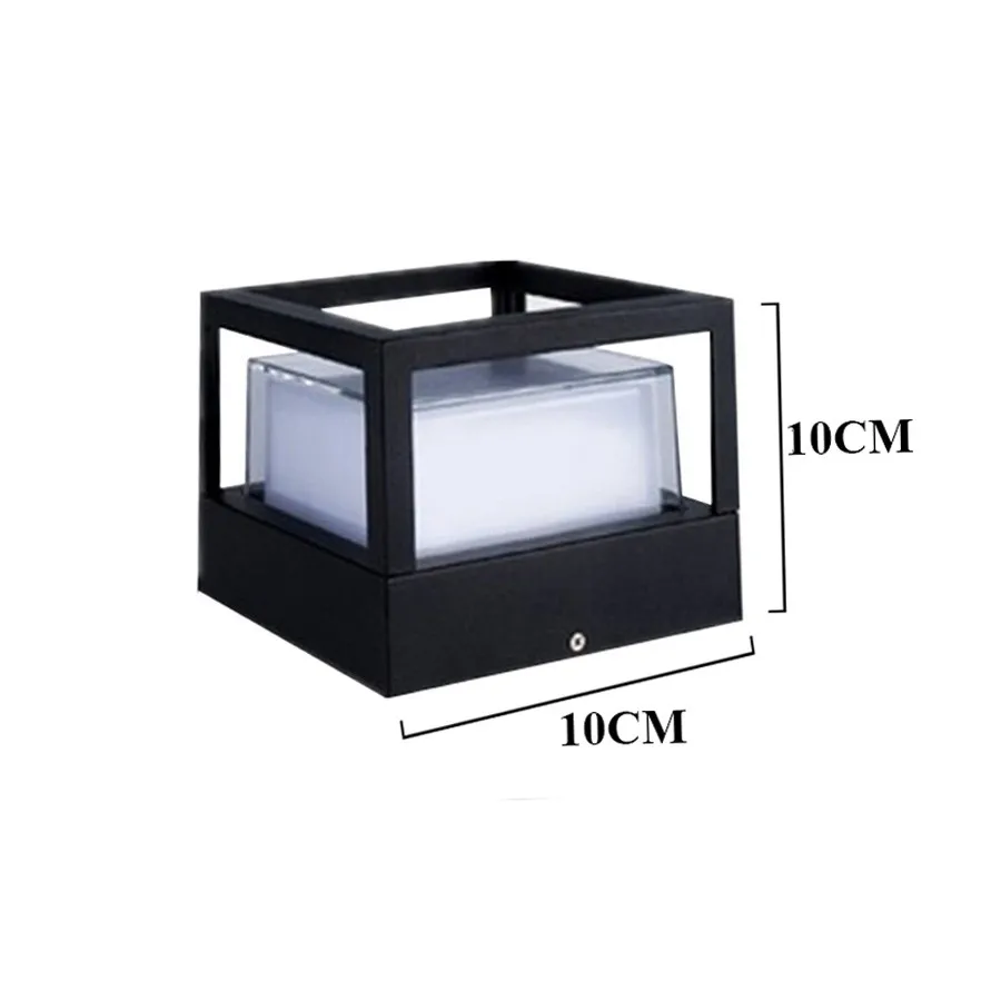 7W Square No Cover Thrisdar наружная садовая Колонка газон свет 12 Вт Водонепроницаемый Ландшафтный для внутреннего двора колонна фонарь на столб Вилла балкон забор столб лампа - Испускаемый цвет: 7W Square No Cover