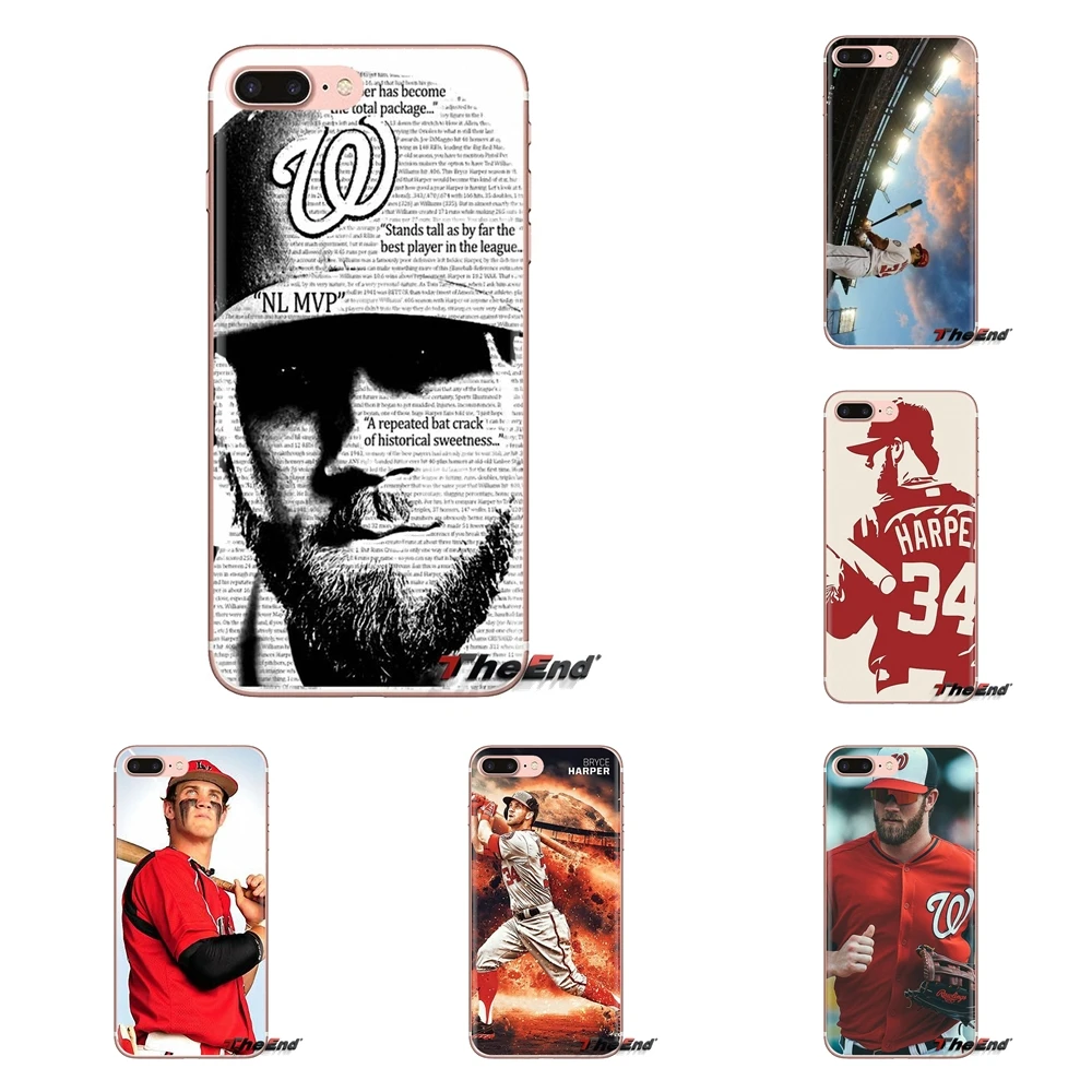 Для Xiaomi Redmi 4A S2 Note 3 3S 4 4X 5 Plus 6 7 6A Pro Pocophone F1 TPU прозрачный Чехол для бейсбола Star Bryce Harper