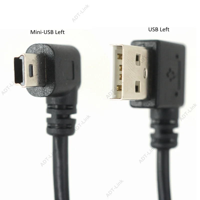 1 Мини-usb кабель для передачи данных 10 дюймов 90 градусов USB под прямым углом никелированный короткий USB 2,0-A-Male-4Pin под прямым углом Mini-B-5Pin 25 см - Цвет: 1