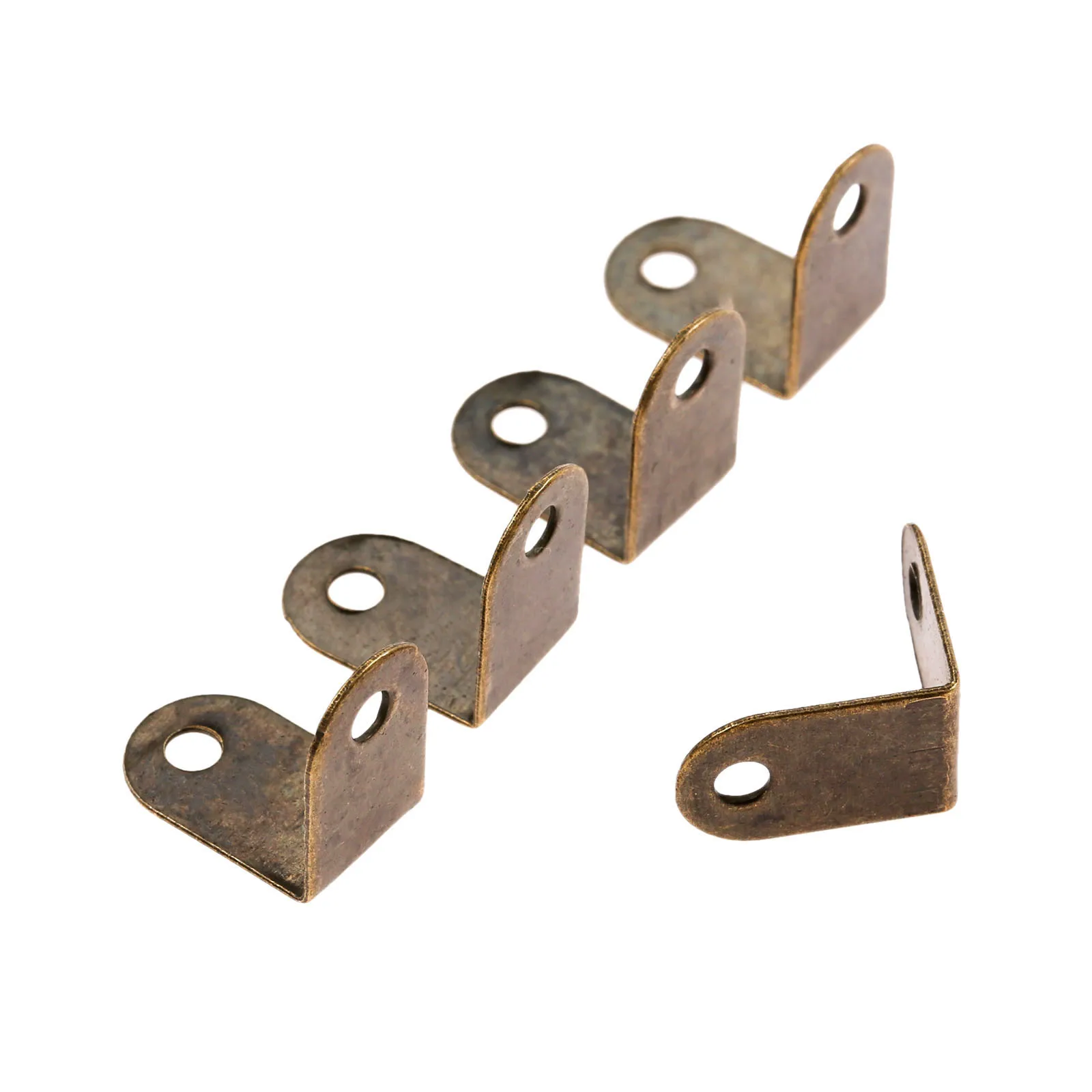 DRELD 20Pcs Iron Decorative Antique Jewelry Wine Gift Box Wooden Case Corner Protector Guard Bronze Decorate Your Desk 15*9mm |