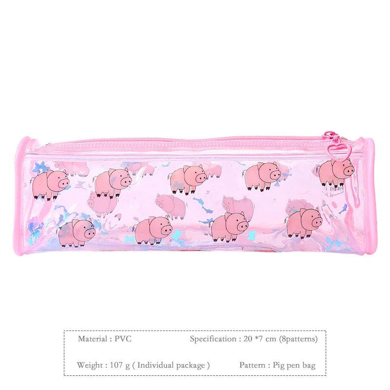 AAGU 1PC PVC Transparet Pencil Bags Case Cute Pouch Stationery Pen School Supplies Girls | Канцтовары для офиса и дома
